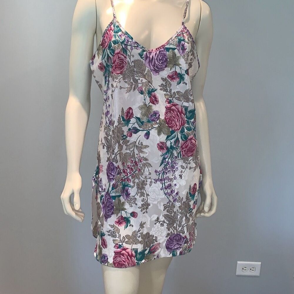 Vintage California‎ Miss Satin Slip Dress Chemise Nightie Size Medium - Picture 1 of 10